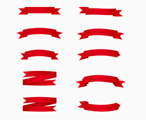 Obraz premium Red ribbon banners