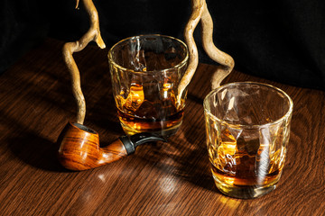 whisky and smoking pipes