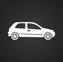 Car icon on background for graphic and web design. Simple vector sign. Internet concept symbol for website button or mobile app.