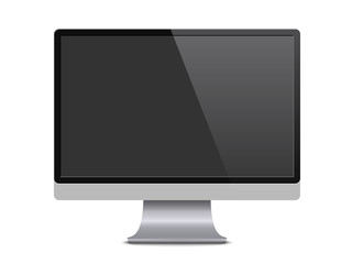 Computer monitor with blank screen. Mock up computer display.