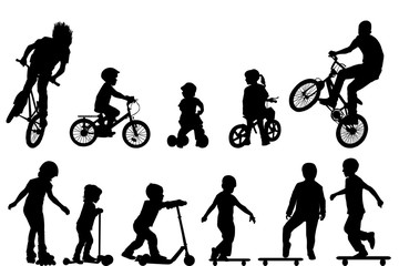 Active kids silhouettes