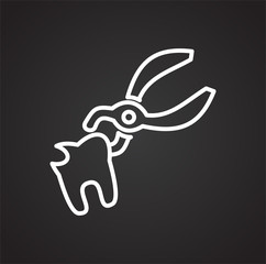 Dental care line icon on background for graphic and web design. Simple vector sign. Internet concept symbol for website button or mobile app.