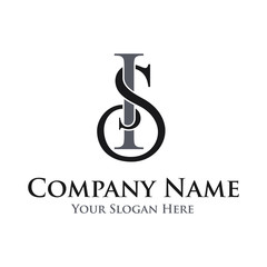 Letter initial SI vector logo template