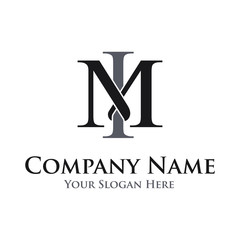 Letter initial MI vector logo template