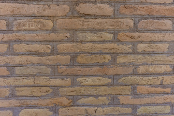 Italy, Rome, reb brick wall