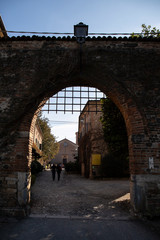 The entrance of the village around Rivalta castle