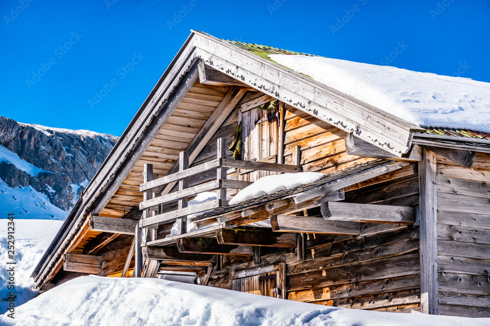 Poster old wooden hut