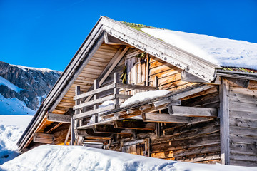 old wooden hut