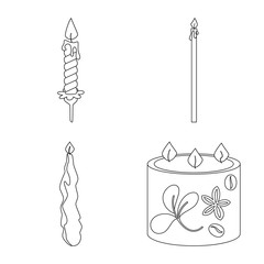 Vector illustration of source and ceremony  sign. Collection of source and fire  stock vector illustration.