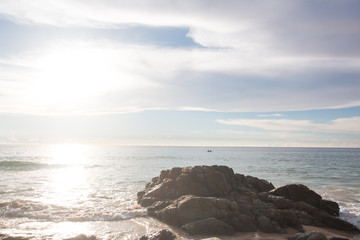 Afternoon beach bright at Nai Thon Beach Phuket Thailand