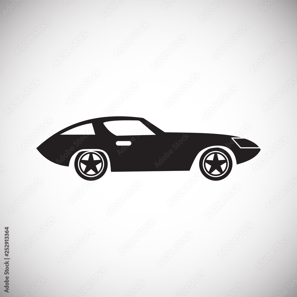 Poster car icon on background for graphic and web design. simple vector sign. internet concept symbol for w