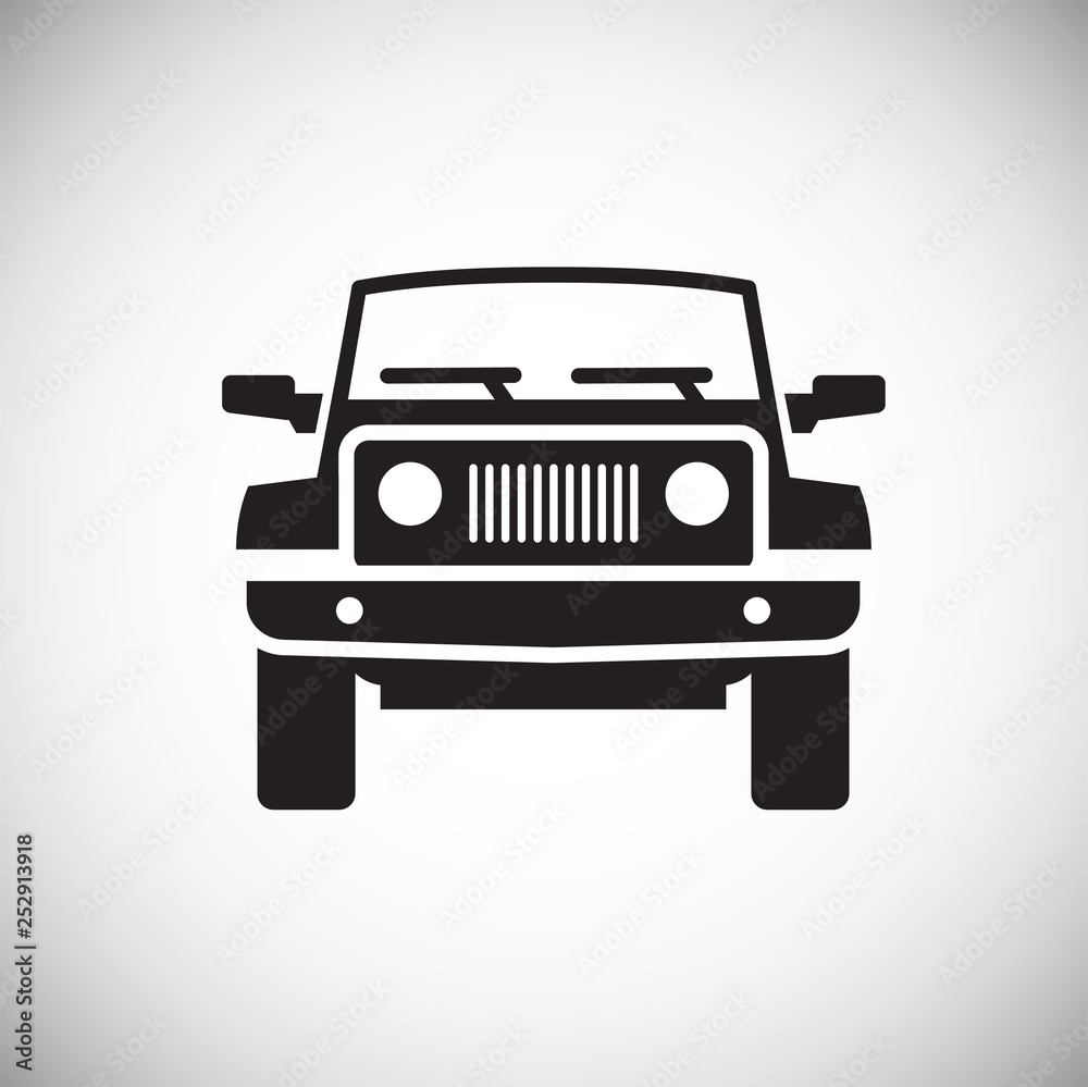 Poster car icon on background for graphic and web design. simple vector sign. internet concept symbol for w