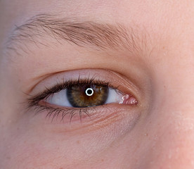 One eye of a teenager macro close-up