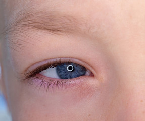 One eye of a teenager macro close-up