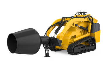 Skid-steer Concrete Mixer Isolated