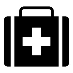 Obraz premium gz354 GrafikZeichnung - english - first aid kit: medical bag with white cross - icon - simple template - square xxl g7288