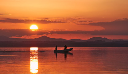 Sunset on the lake