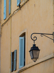 Fototapeta na wymiar Lamp decoration in front of house in Aix en Provence