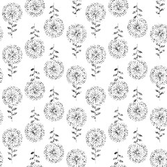Silver glitter, floral element on white background