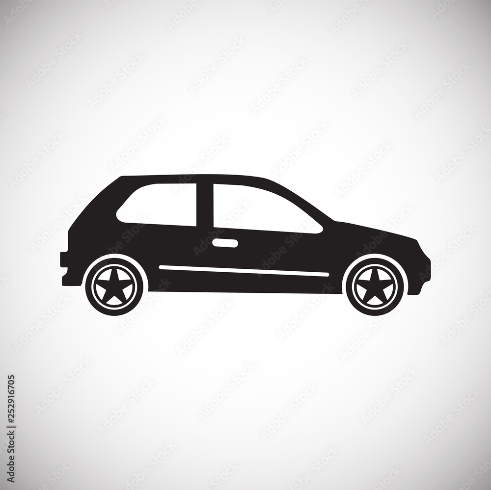 Poster car icon on background for graphic and web design. simple vector sign. internet concept symbol for w