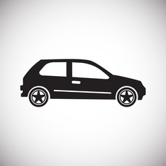 Car icon on background for graphic and web design. Simple vector sign. Internet concept symbol for website button or mobile app.