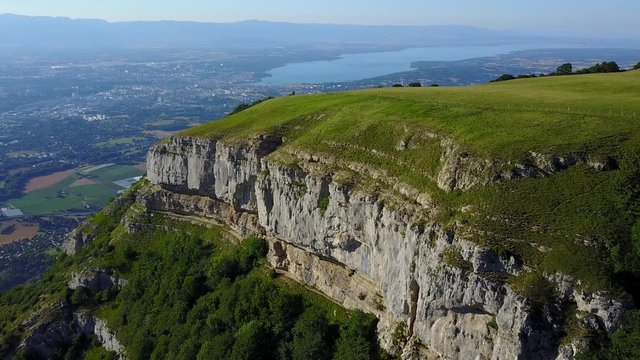Cliffs over lake evian in geneva