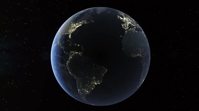 Realistic 3d animated earth showing the borders of the country Saudi Arabia and the capital Riyadh in 4K resolution at night