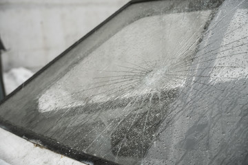 Broken Windshield - Car Crash