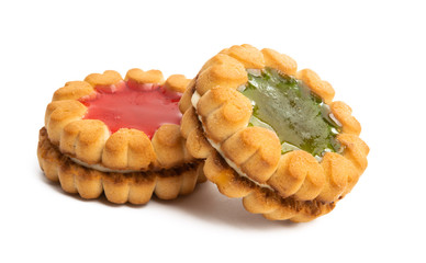 sandwich with jam cookies isolated