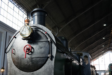 Old train at the Railway museum, Madrid, Spain