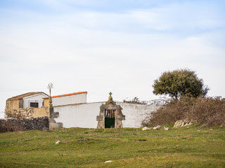 Fototapeta na wymiar A small cemetery in the countryside