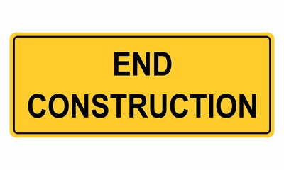 End construction sign