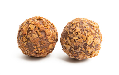 chocolate truffles isolated