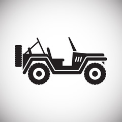 Car icon on background for graphic and web design. Simple vector sign. Internet concept symbol for website button or mobile app.