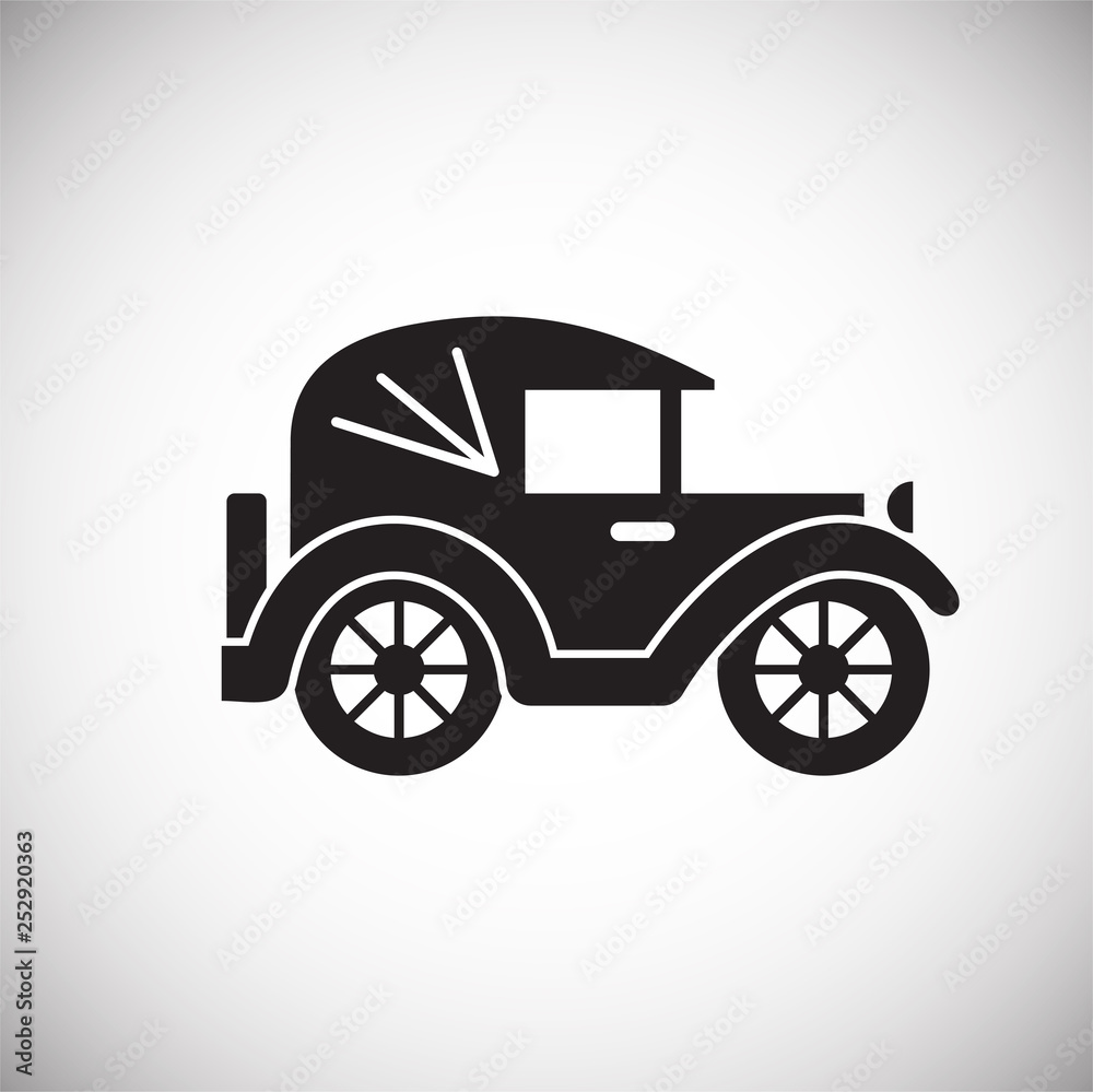 Poster car icon on background for graphic and web design. simple vector sign. internet concept symbol for w