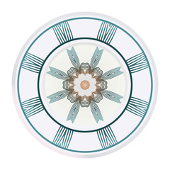 Decorative Round Ornament Mandala From Floral Elements. Vector Illustration. Oriental Pattern. Indian, Moroccan, Mystic, Ottoman Motifs. Anti-Stress Therapy Pattern