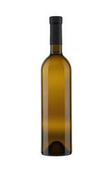 Bottle of white wine isolated on white background - 252921185