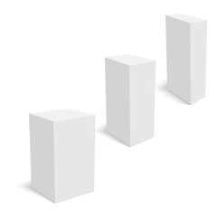 Blank of paper box template standing on white background. Vector