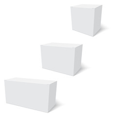 Blank of paper box template standing on white background. Vector