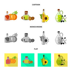 Fototapeta premium Vector design of healthy and vegetable sign. Collection of healthy and agriculture stock vector illustration.