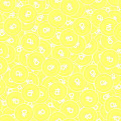 Fototapeta premium Russian ruble gold coins seamless pattern. Classy 