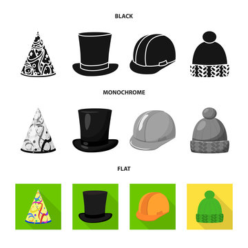 Vector illustration of clothing and cap icon. Collection of clothing and beret stock vector illustration.