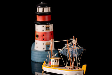 Ficherboot mit Leuchtturm, Modellbau