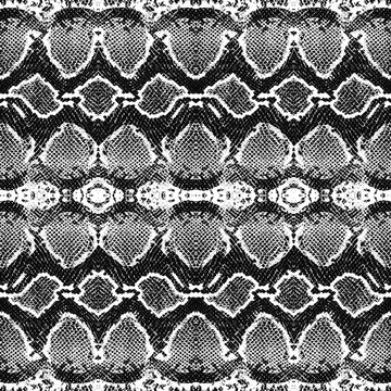 Snake skin pattern texture repeating seamless monochrome black and white. Vector. Texture snake. Fashionable print. Fashion and stylish background