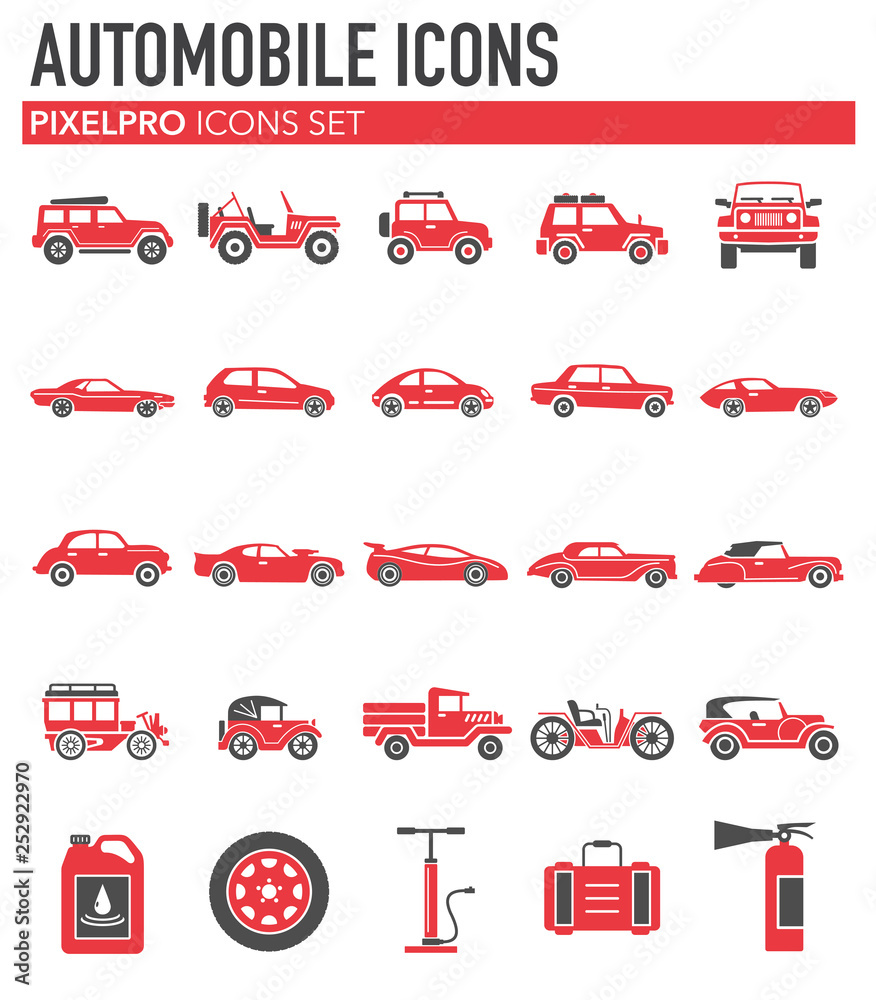 Poster cars icons set on white background for graphic and web design. simple vector sign. internet concept 