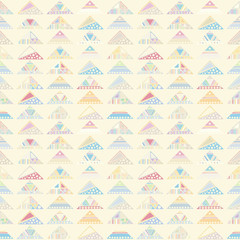 Seamless vector pattern. geometrical background with hand drawn decorative tribal elements. Print with ethnic, folk, traditional motifs. Graphic illustration for wrapping, wallpaper, fabric, packing