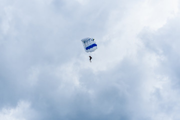 Skydiver in the sky