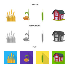 Vector illustration of agriculture and farming logo. Set of agriculture and plant  stock symbol for web.