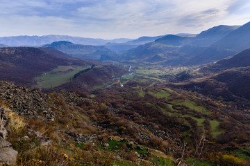 Above view of Dzoraget river's gorge, Armenia