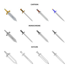 Isolated object of game  and armor  icon. Set of game  and blade  stock vector illustration.